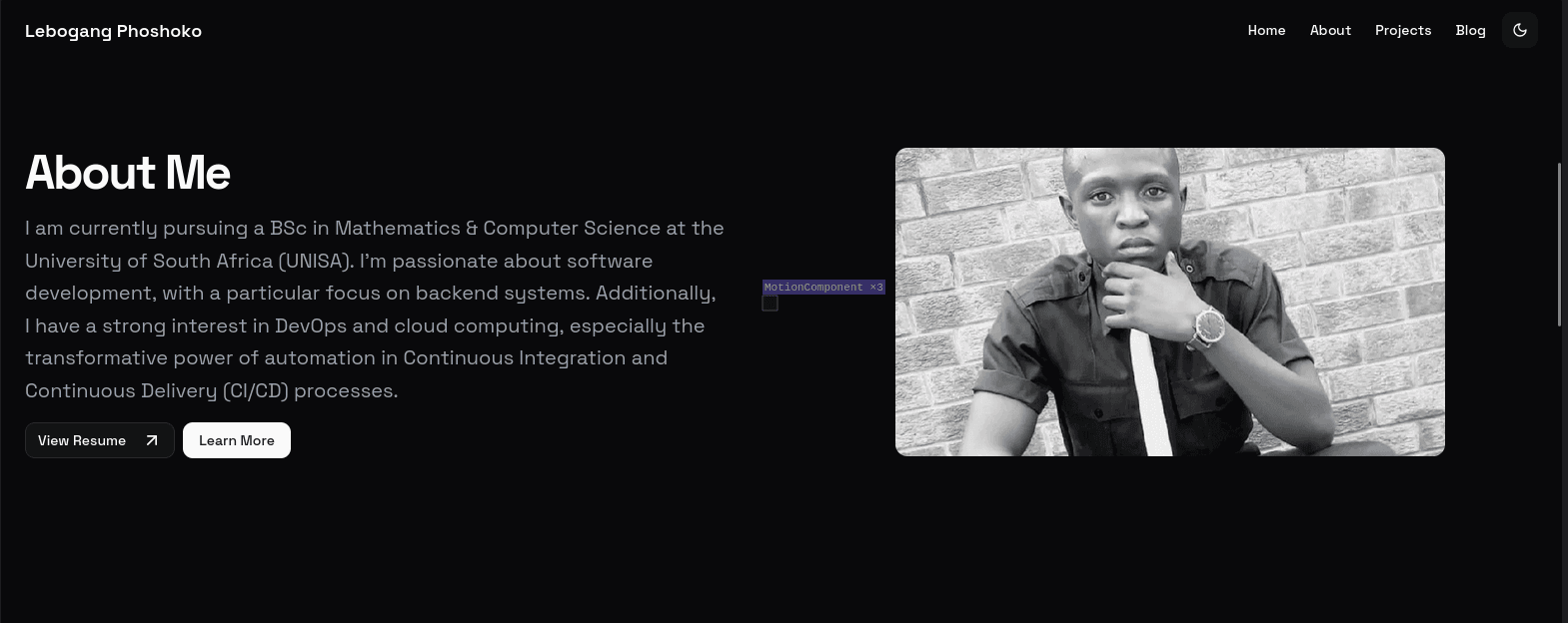 Image of Portfolio Website